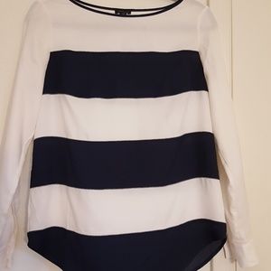 Cute navy and white Ann Taylor Top